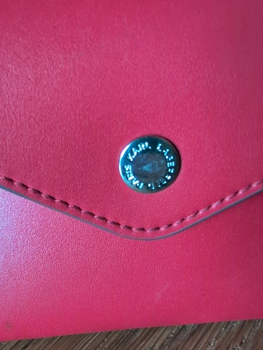 Karl Lagerfeld Paris Red Envelope Wristlet With Silver Hardware EUC - Picture 2 of 10